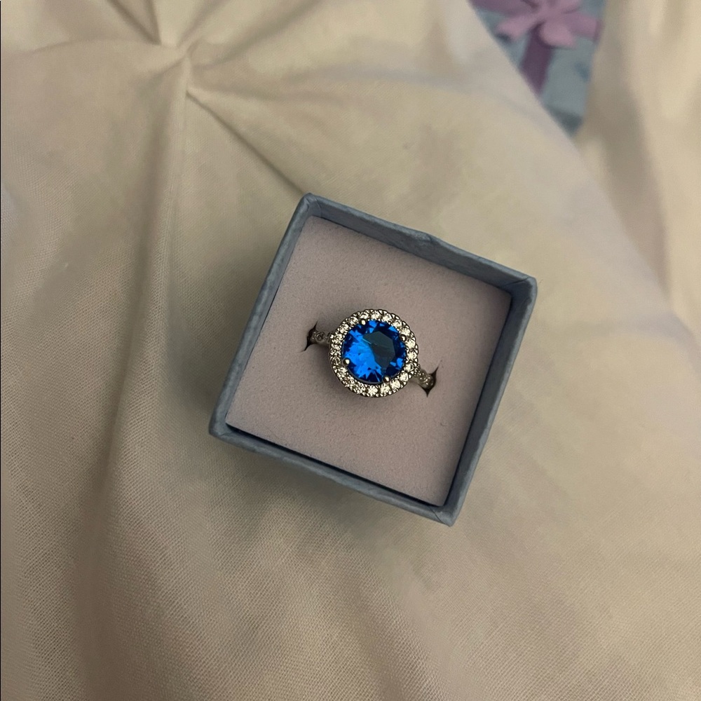 Bomb party blue size 9 ring